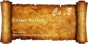 Csima Bálint névjegykártya