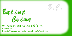 balint csima business card